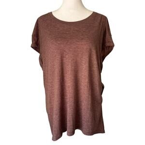 Lululemon heather purple short-sleeve open back top